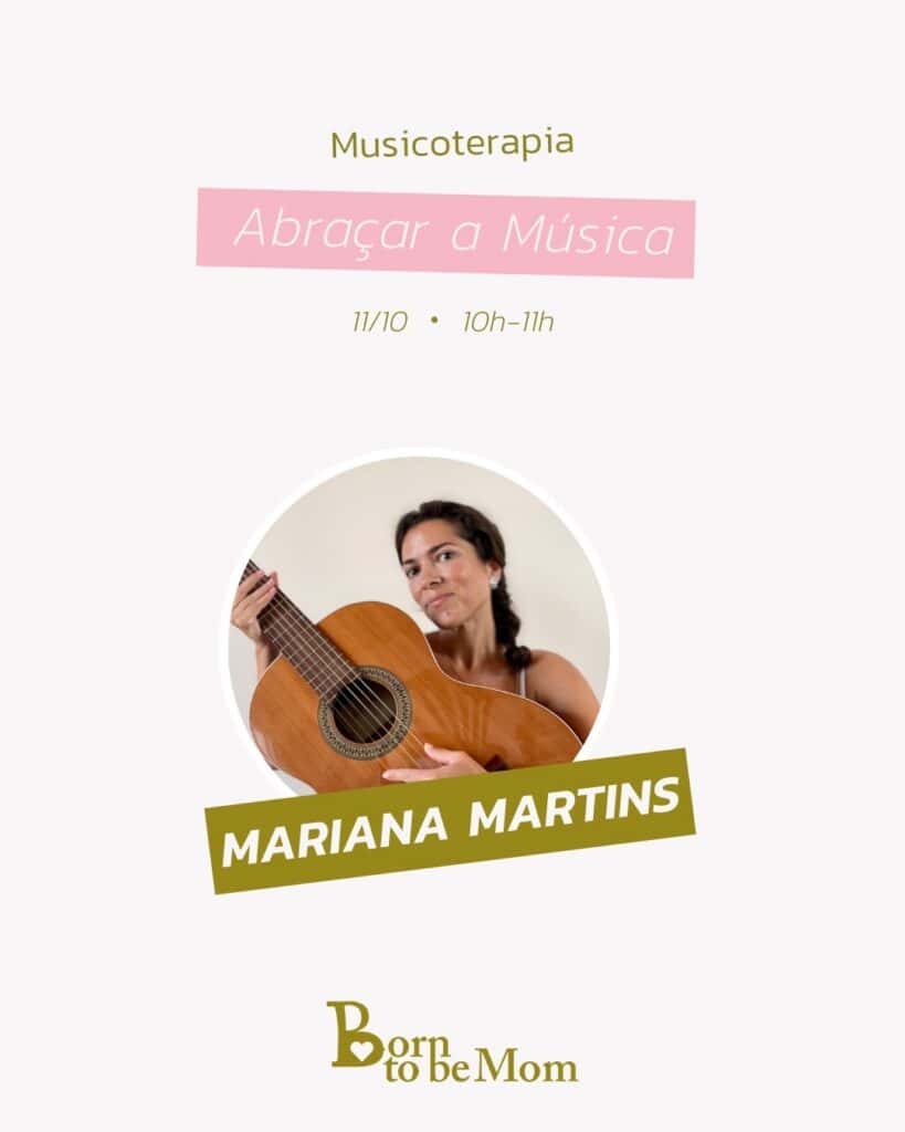 Técnicas de musicoterapia para mães, com Mariana Martins, para promover relaxamento e bem-estar na parentalidade.
